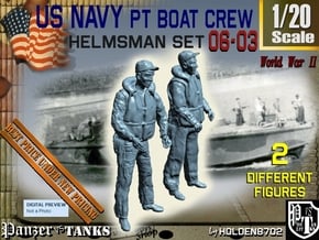 1/20 USN PT Boat Helmsman Set 06-03 in White Natural Versatile Plastic