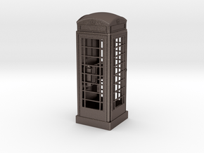 K6 Telephone Box (10cm) in Polished Bronzed Silver Steel