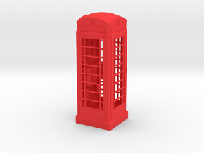 K6 Telephone Box (7.5cm) in Red Processed Versatile Plastic
