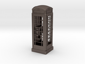 K6 Telephone Box (7.5cm) in Polished Bronzed Silver Steel