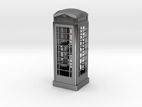 K6 Telephone Box (7.5cm) in Polished Silver