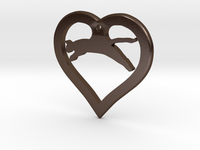 The Love Hunter (steel pendant) in Polished Bronze Steel