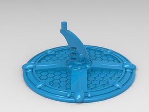 Base for Eldar Battleships in Blue Processed Versatile Plastic