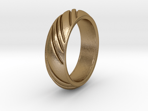 Swirly Ring in Polished Gold Steel: 8 / 56.75