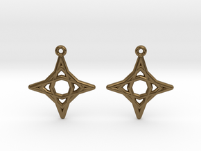 Diamond Star Earrings in Natural Bronze