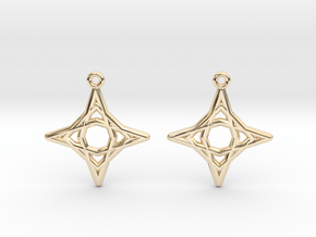 Diamond Star Earrings in 14k Gold Plated Brass