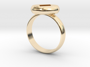 Ring Diamond PrintPrep Size7 V02.stl in 14K Yellow Gold: Medium