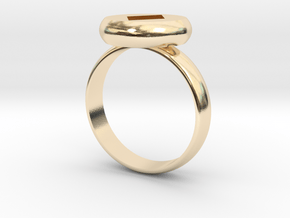Ring Diamond PrintPrep Size7 V02.stl in 14k Gold Plated Brass: Medium