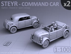 STEYR COMMAND CAR - (2 pack) - (1:100) in Smooth Fine Detail Plastic