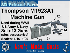 Thompson M1928A machine gun (w/acc) in Smoothest Fine Detail Plastic: 1:20