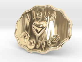 I Love Rome Belt Buckle in 14K Yellow Gold