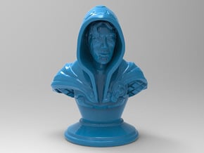 Rogue-Mage Bust in Blue Processed Versatile Plastic: Medium