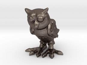 Mechanical Owl in Polished Bronzed Silver Steel