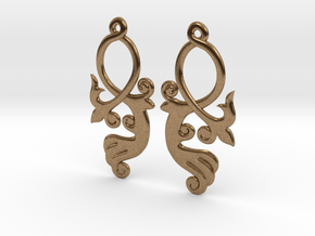 Crossing Tail Earring Set in Natural Brass