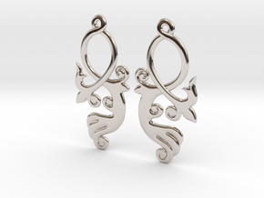 Crossing Tail Earring Set in Rhodium Plated Brass