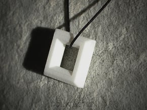 Chisel ::: Square Pendant ::: v.01 in White Natural Versatile Plastic