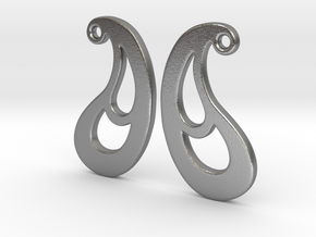 Curved Droplet Earring Set in Natural Silver
