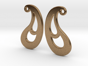Curved Droplet Earring Set in Natural Brass