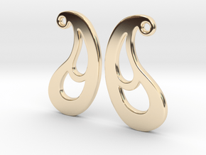 Curved Droplet Earring Set in 14K Yellow Gold