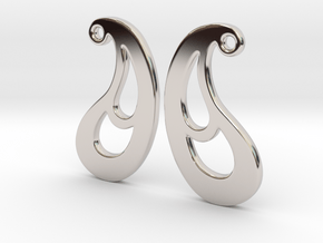 Curved Droplet Earring Set in Platinum