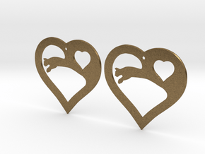 The Eager Hearts (precious metal earrings) in Natural Bronze