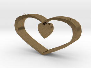 Heart Pendant - Large in Natural Bronze