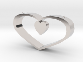 Heart Pendant - Large in Platinum