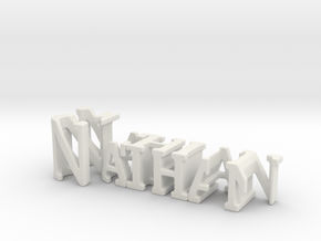 3dWordFlip: Nathan/Schill in White Natural Versatile Plastic