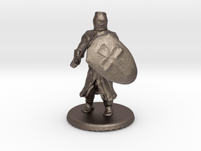 Medieval Knight in Polished Bronzed Silver Steel