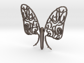 Butterfly in Polished Bronzed Silver Steel