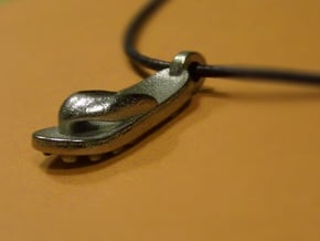 Soccer / football flipflop pendant in Polished and Bronzed Black Steel