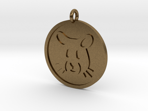 Hamster Pendant in Natural Bronze