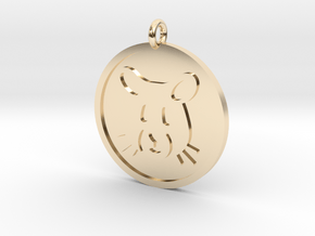 Hamster Pendant in 14k Gold Plated Brass