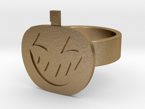 Jack-O-Lantern Ring in Polished Gold Steel: 10 / 61.5