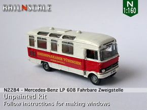 Mercedes-Benz LP 608 Fahrbare Zweigstelle (N 1:160 in Gray Fine Detail Plastic