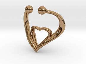The Heart Fake septum ring nose, ring septum jewel in Polished Brass