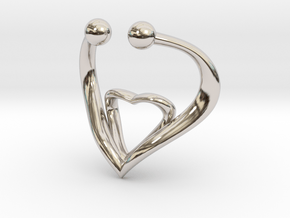 The Heart Fake septum ring nose, ring septum jewel in Rhodium Plated Brass
