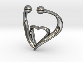 The Heart Fake septum ring nose, ring septum jewel in Polished Silver