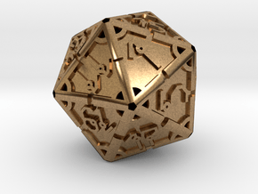 Vertex Dice RPG Set and Singles in Natural Brass: d20