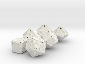 Vertex Dice RPG Set and Singles in White Natural Versatile Plastic: Polyhedral Set