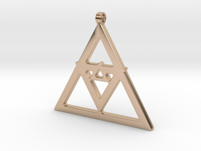 Triangle Necklace Pendant in 14k Rose Gold Plated Brass