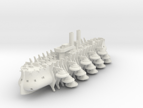 Trireme Airship in White Natural Versatile Plastic: 1:700