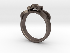 Designer Ring #1 in Polished Bronzed-Silver Steel: 7 / 54