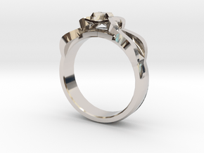 Designer Ring #1 in Rhodium Plated Brass: 7 / 54