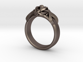 Designer Ring #2 in Polished Bronzed-Silver Steel: 7 / 54