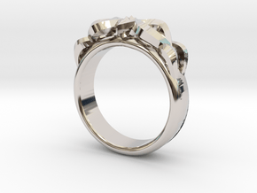 Designer Ring #3 in Rhodium Plated Brass: 6 / 51.5