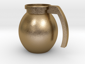 Mug "Grenade" in Polished Gold Steel
