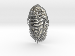Trilobite Pendant in Natural Silver