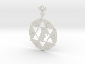 The Angel Of Saturn (steel or plastic pendant) in White Natural Versatile Plastic