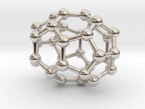 0012 Fullerene c32-3 d3d in Rhodium Plated Brass